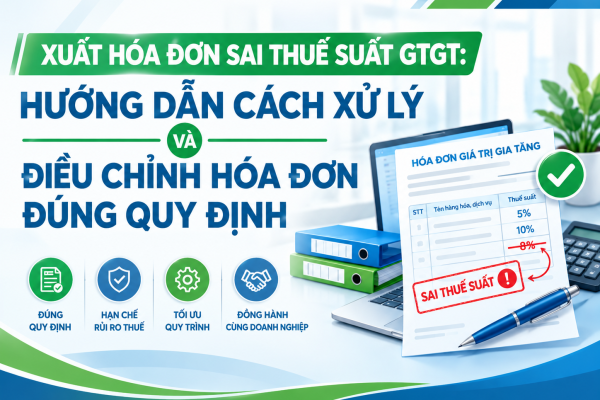XUẤT HÓA ĐƠN SAI THUẾ SUẤT GTGT: HƯỚNG DẪN CÁCH XỬ LÝ VÀ ĐIỀU CHỈNH HÓA ĐƠN ĐÚNG QUY ĐỊNH
