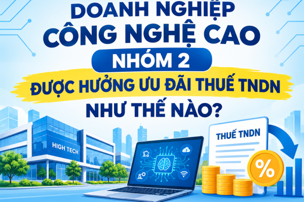 DOANH NGHIỆP CÔNG NGHỆ CAO NHÓM 2 ĐƯỢC HƯỞNG ƯU ĐÃI THUẾ TNDN NHƯ THẾ NÀO?