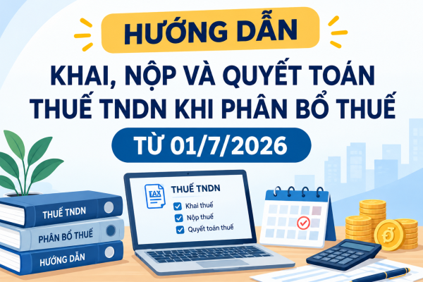 HƯỚNG DẪN KHAI, NỘP VÀ QUYẾT TOÁN THUẾ TNDN KHI PHÂN BỔ THUẾ TỪ 01/7/2026